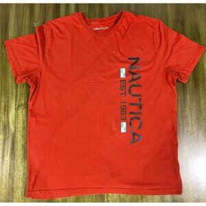Nautica Red Graphic T-Shirt Est. 1983 Logo Short Sleeve Cotton Mens XL